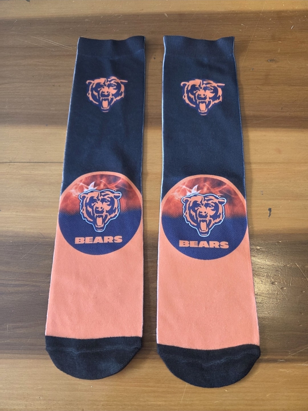 Chicago Bears Navy and Orange Crew Socks - Men's Fan Socks